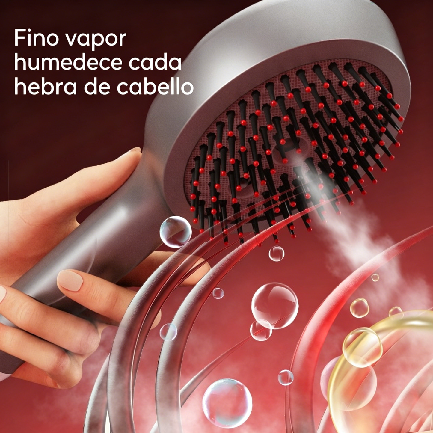 💆‍♀️Peine de masaje con spray que relaja el cuero cabelludo, peine de masaje para peinar y cuidar el cabello en casa con masaje vibratorio.