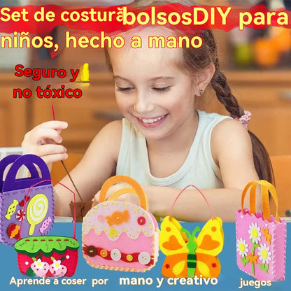 【8 piezas】Bolsos infantiles hechos a mano no tejidos DIY, el mejor regalo para los niños