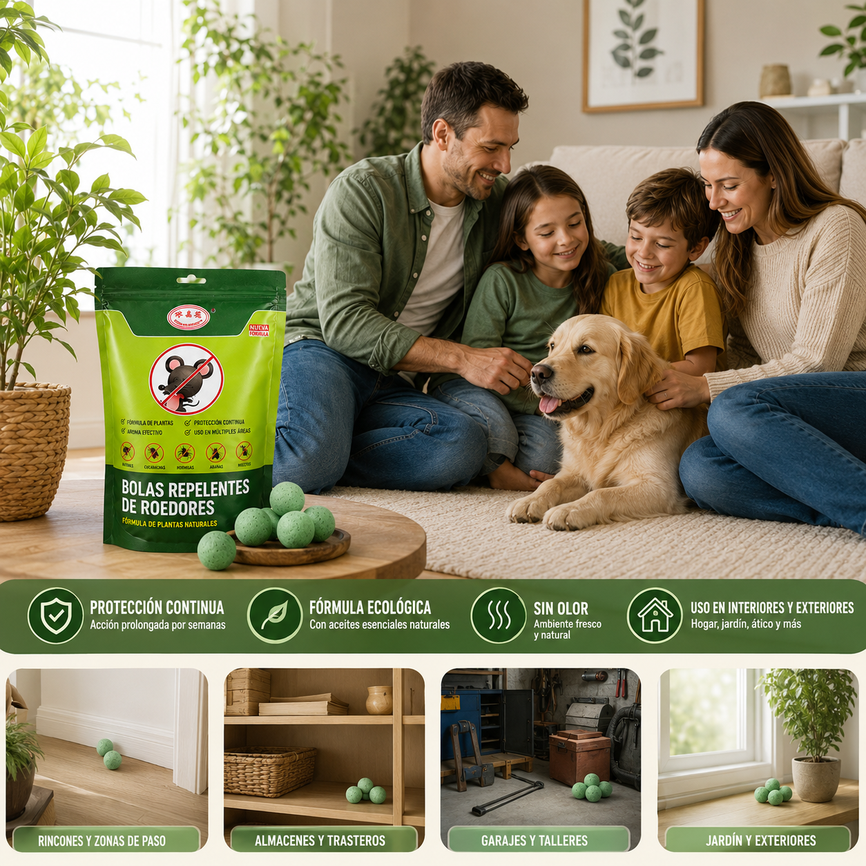 🌿✨【50 bolas】Potentes bolas repelentes de roedores e insectos, con ingredientes de origen vegetal, seguras para humanos y mascotas.