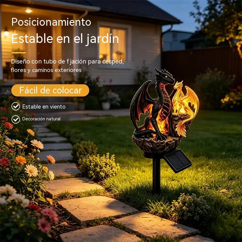 🐉Lámpara solar de jardín Dragon Legacy – Edición Golden Ember