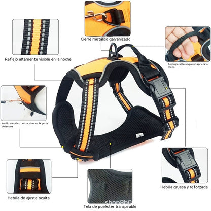 💥【Chaleco + cordón reflectante】Chaleco porta-correa para mascotas de 4 a 45 kg [con correa]