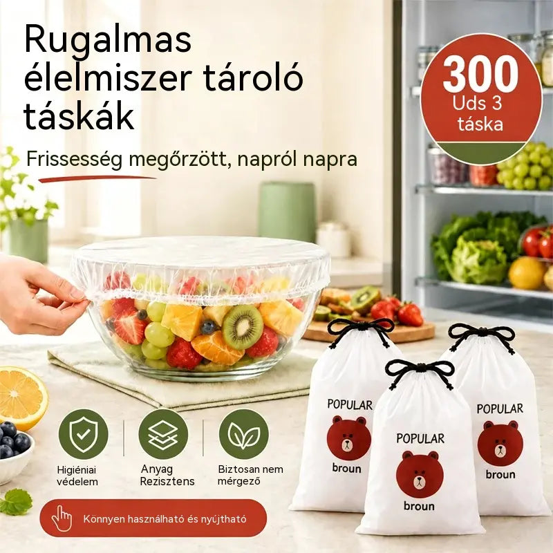 🔥(300 darab) Csak 24 euró🍽️ Extra nagy, vastag, élelmiszeripari minőségű antibakteriális műanyag tok