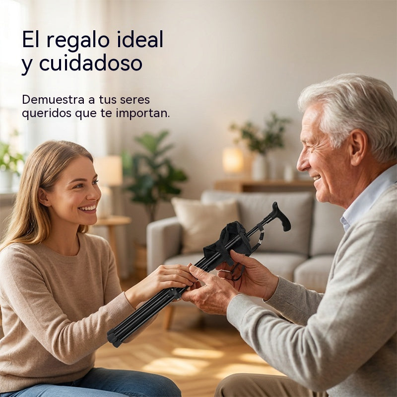✨Bastón plegable 2 en 1 con silla, Las muletas son anticaídas, plegables y portátiles✅