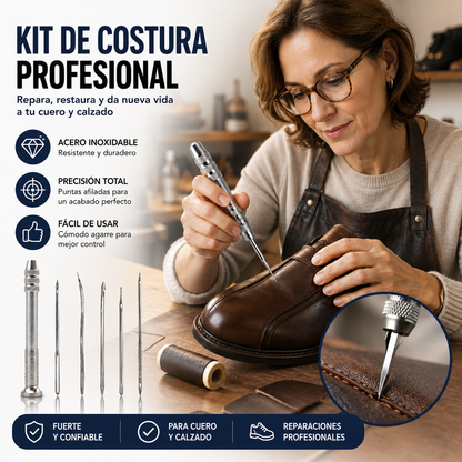 🧵【2 juegos】👞 Set de Agujas de Costura Intercambiables 5 en 1 – Kit Profesional para Reparación de Zapatos y Manualidades en Cuero 🛠️✨
