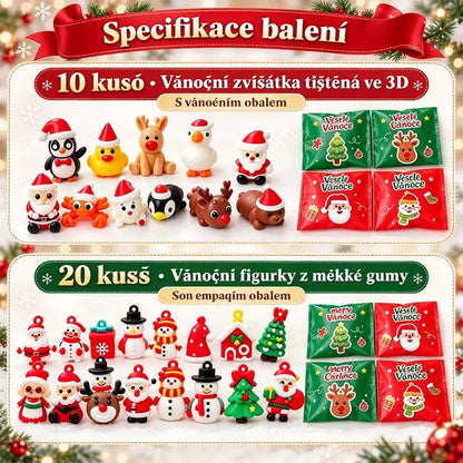🌟Jedna sada o 30 kusech stojí 540 Kč🎁💡Vánoční ozdoby z měkké gumy, které svítí ve tmě, vytištěné 3D tiskem