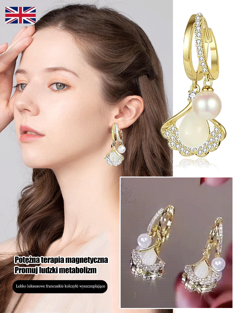 【2 pares 26 euros】Pendientes elegantes con piedras preciosas de ojo de gato y diseño de hoja de ginkgo
