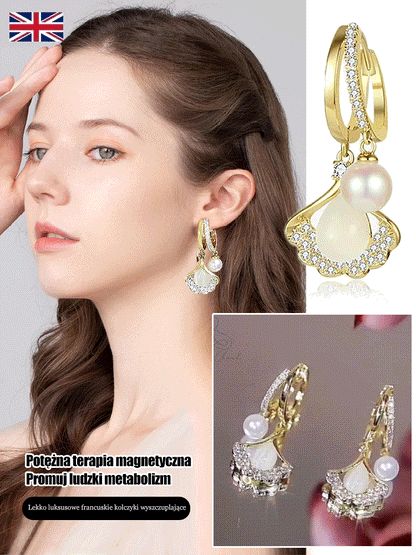 【2 pares 26 euros】Pendientes elegantes con piedras preciosas de ojo de gato y diseño de hoja de ginkgo