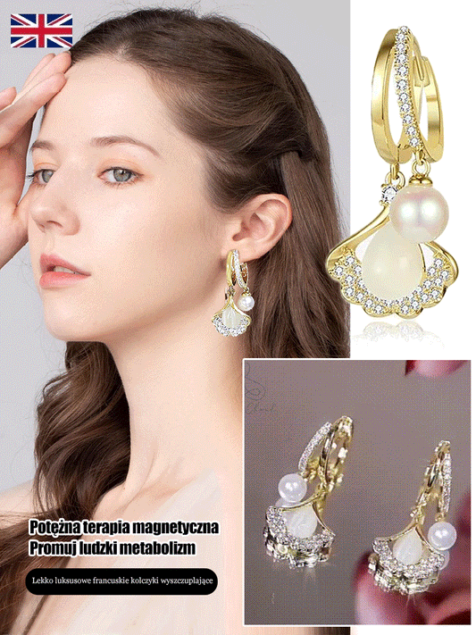 【2 pares 26 euros】Pendientes elegantes con piedras preciosas de ojo de gato y diseño de hoja de ginkgo