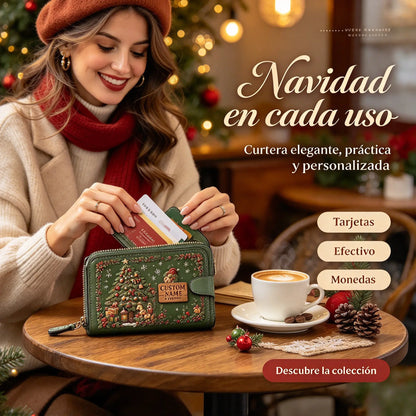 💰💰Cartera personalizada con diseño navideño en relieve