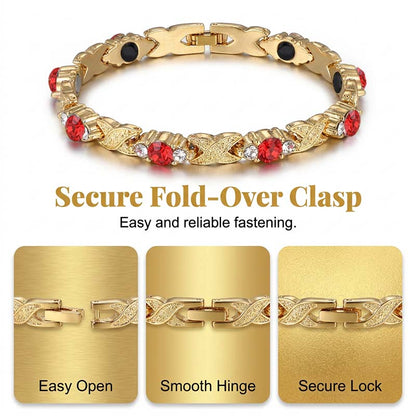 ✨🧲 Pulsera magnética con incrustaciones de diamantes: una opción saludable y elegante para usar las 24 horas. Ligera y ajustable, ¡el regalo perfecto para hombres y mujeres! 💎💖