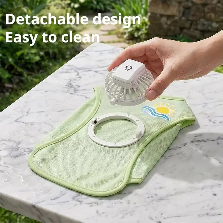 🐶🐱 Nueva ropa para perros con ventilador: chaleco ligero y transpirable con protección solar para el verano, ideal para perros pequeños y medianos.