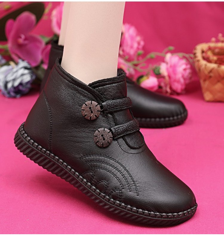 👢【35-40】Ženski topli, nedrseči gležnjarji iz pravega usnja s flis podlogo za zimo.