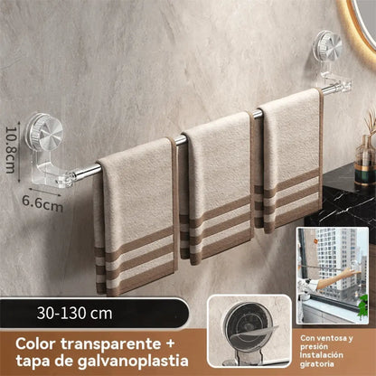 🎁Precio más bajo por tiempo limitado✨🚿Diseño ligero y sin perforaciones —Toallero retráctil con ventosa