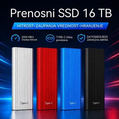 🏆 Časovno omejena ponudba ⚡🔥 Prenosni mini SSD z veliko kapaciteto 16 TB in priključkom Type-C
