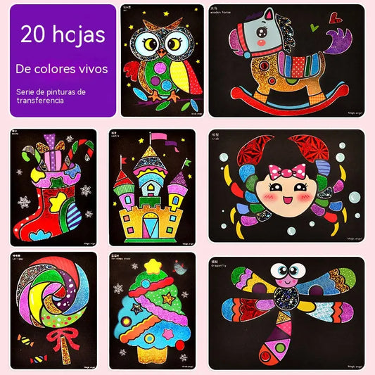 🎨✨Pintura con pegatinas de manualidades creativas para niños