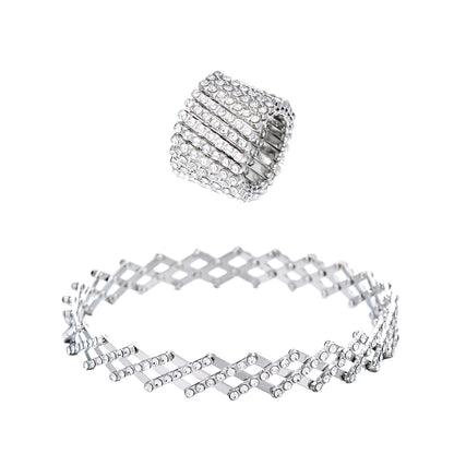 💎💍Un anillo/pulsera mágica retráctil de siete filas de diamantes que se puede usar de dos maneras.