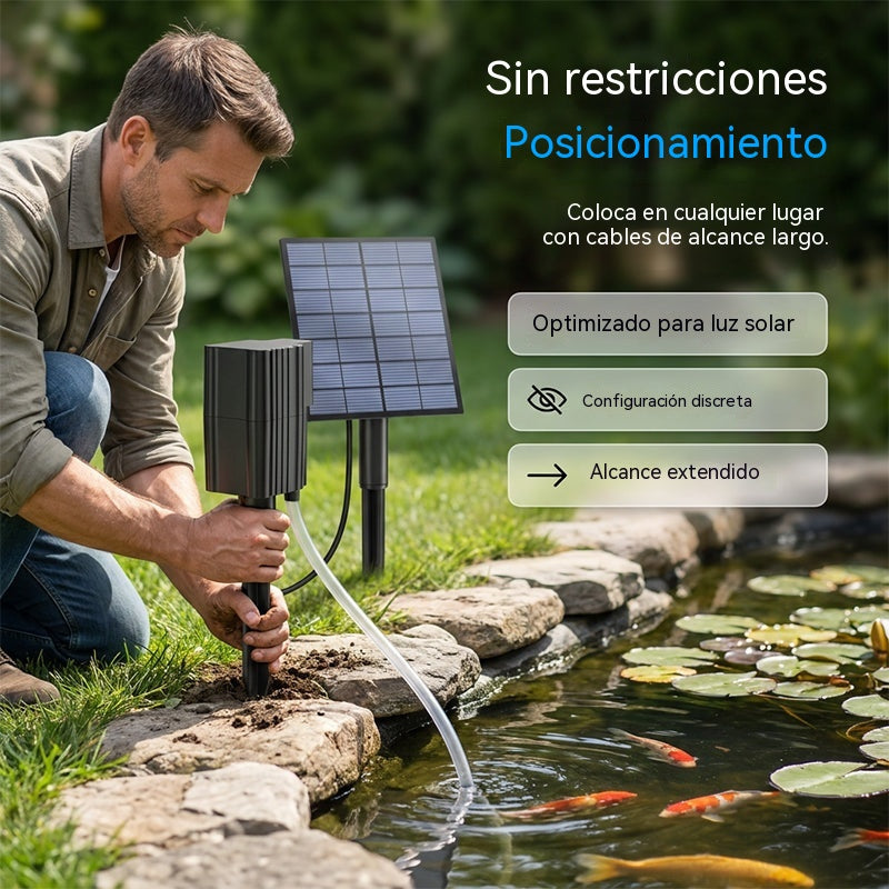 Aireador solar para estanques con bomba de aire