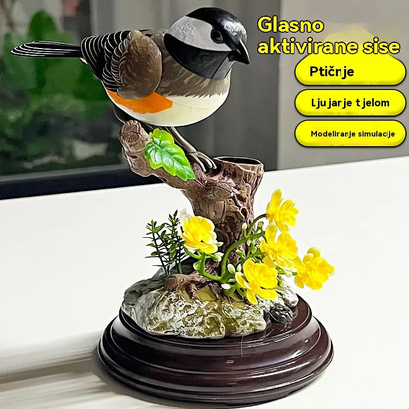 Simulacija s glasovnim upravljanjem, kreativni slatki ukrasi za ptice s glasovnim upravljanjem, ukrasni ukrasi za sobni stol