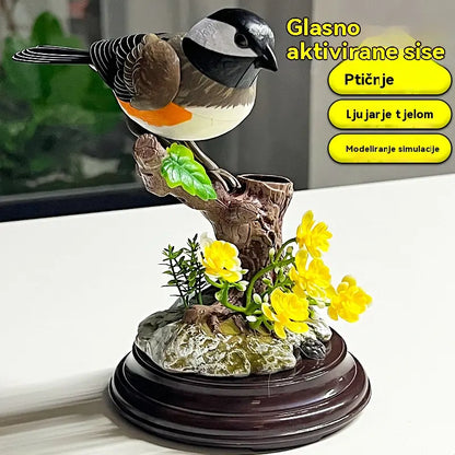Simulacija s glasovnim upravljanjem, kreativni slatki ukrasi za ptice s glasovnim upravljanjem, ukrasni ukrasi za sobni stol