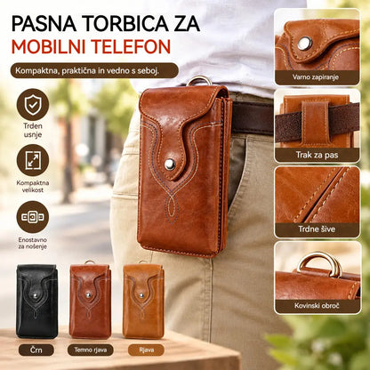 Moška večnamenska dvoslojna torbica za okoli pasu