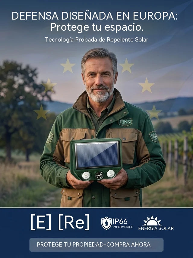 🔥【Oferta especial】🔥Repelente solar ultrasónico para animales para exteriores: puede ahuyentar pájaros y animales.