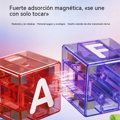 👦👧【40 bloques de construcción + caja de almacenamiento】👍 Bloques de construcción magnéticos para niños con alfabeto y números