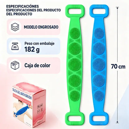 🔥Compra 1 y llévate 1 gratis🔥🛁 Guante de Baño de Silicona de Doble Cara – Exfoliante Corporal Extra Largo para Limpiar Fácilmente la Espalda