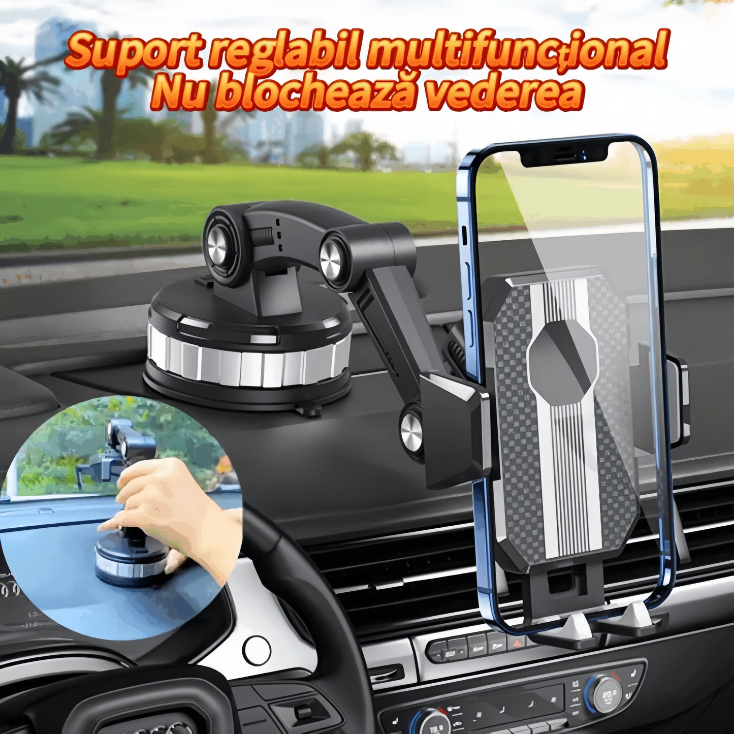 🚗Soporte para teléfono para automóvil multifuncional, ¡puede soportar hasta 5 kg!