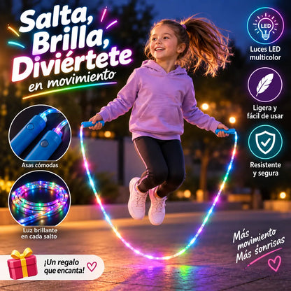 🏃【Compra 1 y llévate 1 gratis】🌈 Cuerda para saltar con luz LED para niños