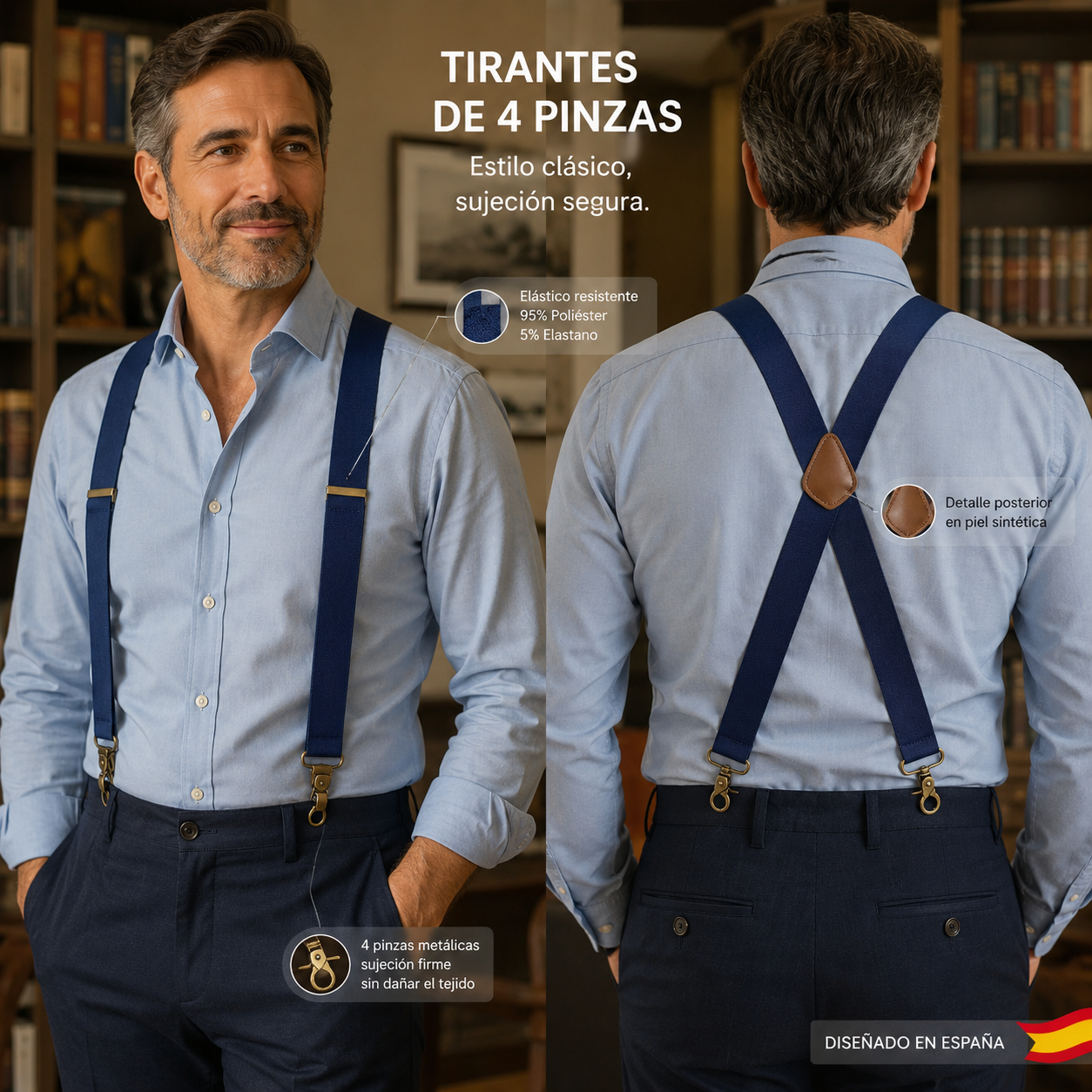 📢📢¡¡50% de descuento!! ⏰Tirantes para hombre en forma de X con clips de gancho