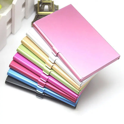 🔥【Juego de 9 piezas】Solo 30 euros💼Tarjetero portátil de aleación de aluminio con tapa abatible y colores vivos！