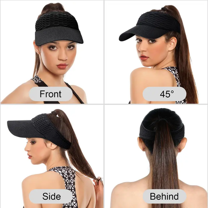 【3 pieza】Sombrero de sol informal de punto para mujer: un accesorio elegante y con estilo; cómodo y ajustable, con un diseño único que irradia elegancia.