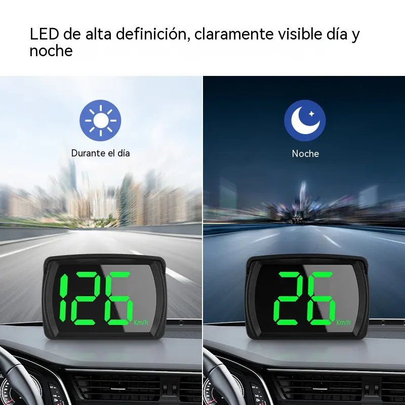 Velocímetro GPS inteligente para vehículos con encendido automático; pantalla LED de alta definición con funcionalidad USB plug-and-play; proyección digital*.