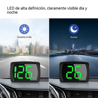 Velocímetro GPS inteligente para vehículos con encendido automático; pantalla LED de alta definición con funcionalidad USB plug-and-play; proyección digital*.