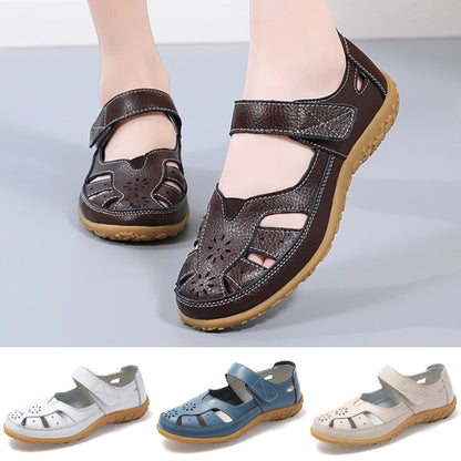💞【36~41】Sandalias planas de cuero nuevas