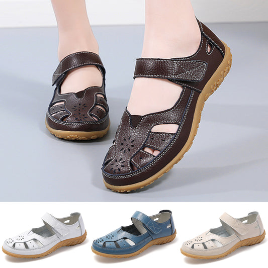 💞【36~41】Sandalias planas de cuero nuevas