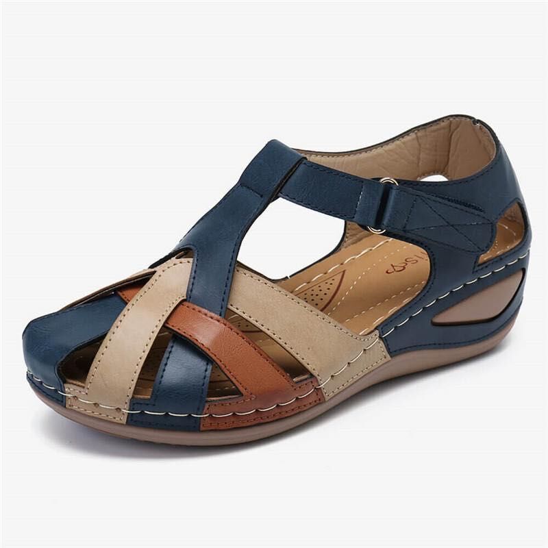 💞【35-43】Sandalias de suela gruesa de piel suave hueca para mujer