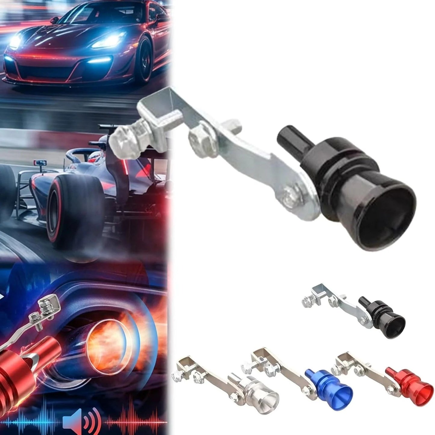 🚗Silbato de escape con sonido turbo – Metal duradero y llamativo