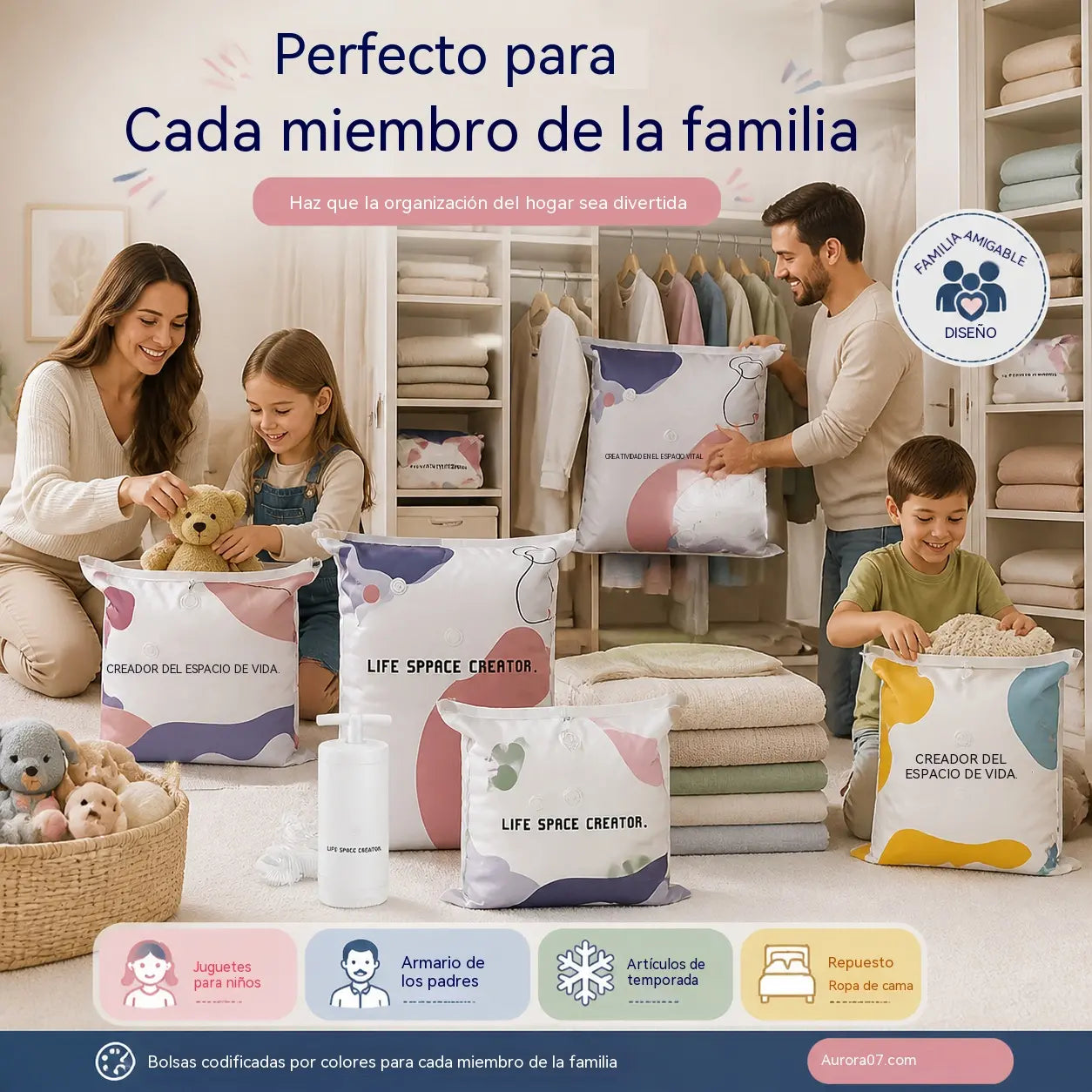 🧳【Juego de 5 piezas】💨 Bolsa de almacenamiento al vacío grande y compresible: no requiere bomba, es a prueba de fugas e ideal para ahorrar espacio en maletas y en casa ✈️