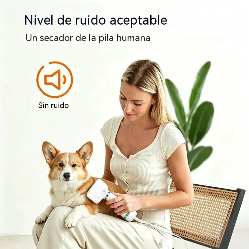 🐶✨ Cepillo Secador 2 en 1 para Mascotas | Seca, Cepilla y Desenreda en Minutos