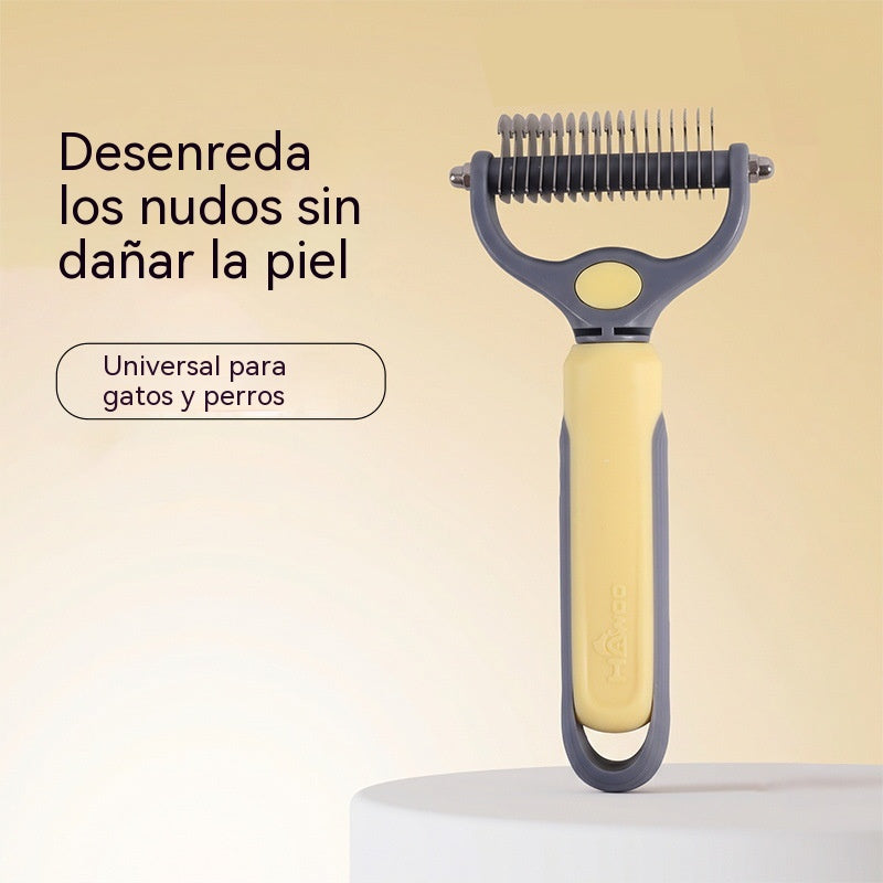 【2 pieza 27 euros】Peine de acero inoxidable de doble cara para el cuidado de mascotas, peine para desenredar y reducir el cabello de gatos y perros.
