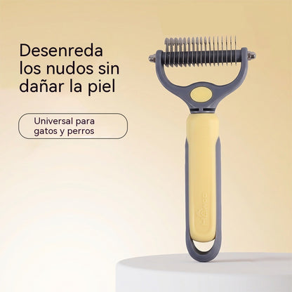【2 pieza 27 euros】Peine de acero inoxidable de doble cara para el cuidado de mascotas, peine para desenredar y reducir el cabello de gatos y perros.