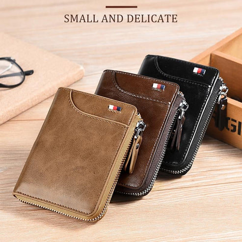 🔒 Cartera antirrobo segura para hombre | Cuero de alta calidad, múltiples ranuras para tarjetas
