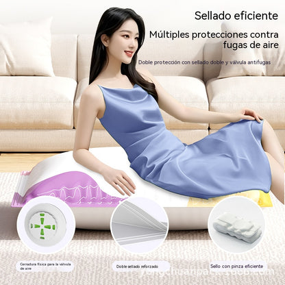 🧳【Juego de 5 piezas】💨 Bolsa de almacenamiento al vacío grande y compresible: no requiere bomba, es a prueba de fugas e ideal para ahorrar espacio en maletas y en casa ✈️