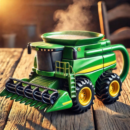 🔥☕Taza de café retro con forma de tractor agrícola