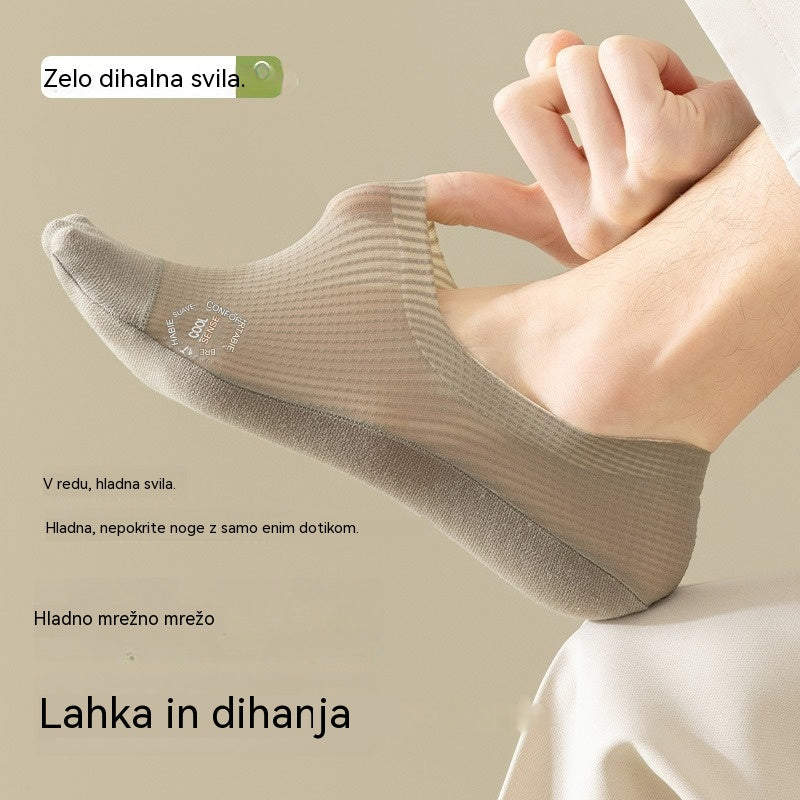 🧦【6 parov 21 evrov】6-delni komplet zračne, fino mrežaste, nedrseče, univerzalne nevidne nogavice