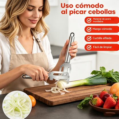 ✅【¡Compra 1 y llévate 1 gratis!】🧅🔪 Pelador de cocina multifuncional 3 en 1: ¡Pela, corta y abre tapones de botellas! 🔥