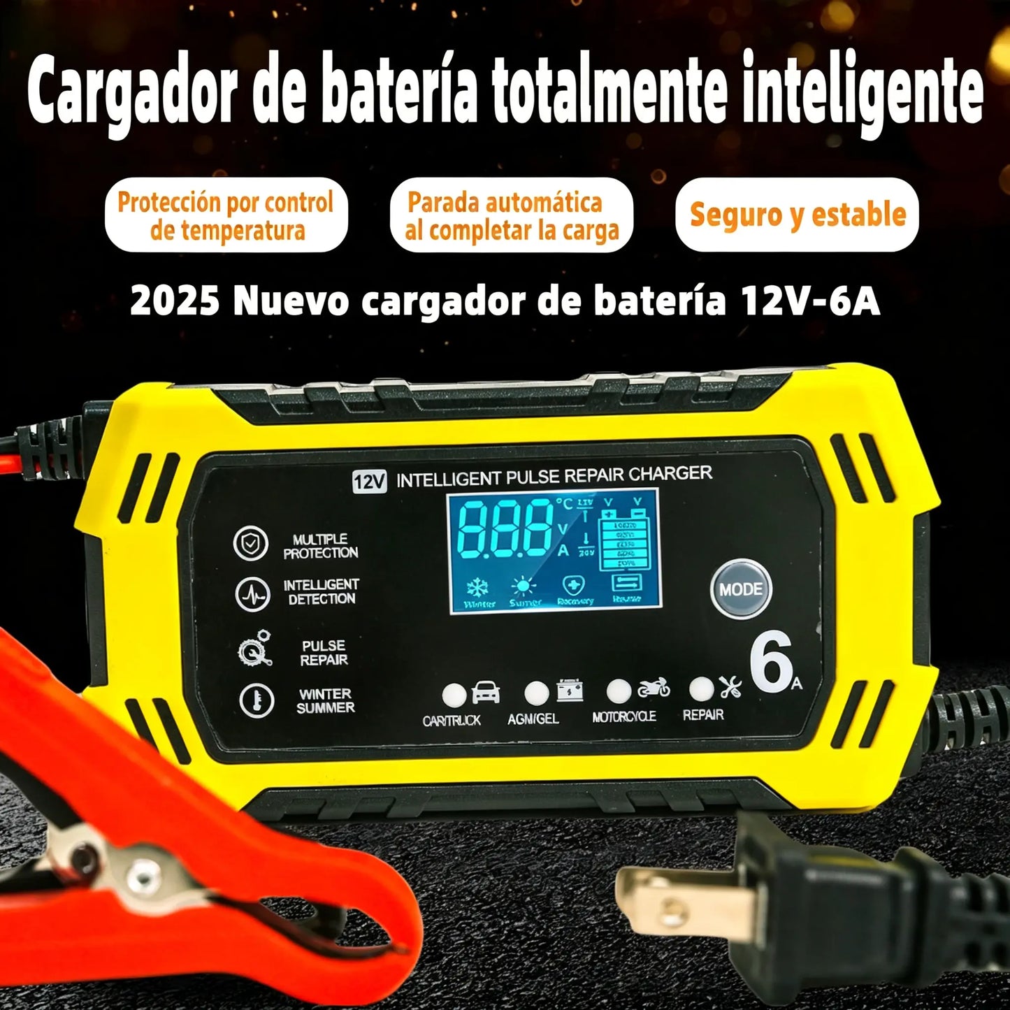 🔋Cargador y mantenedor de baterías inteligente