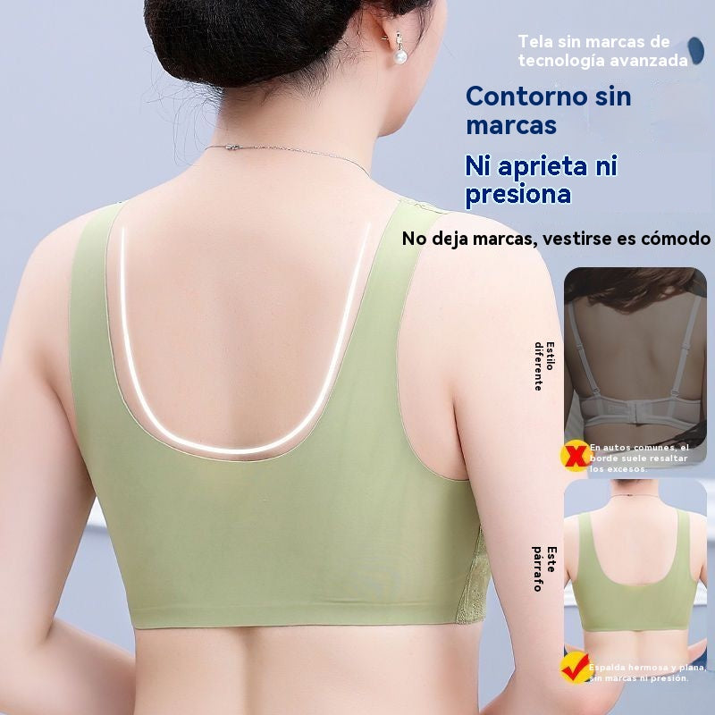 😍Compra 1 y llévate 1 gratis❤️【40-100 kg】2026 Nuevo sujetador de cierre frontal sin aros para mujer, tirantes sin costuras, push-up y antiflacidez
