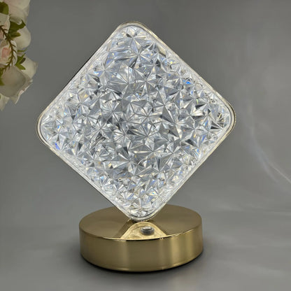 📢📢 50 % popusta! ✨ Staklena noćna lampa geometrijskog dizajna: upravljanje dodirom, 3 boje, USB punjenje, 🏠 ugodna rasvjeta za spavaću sobu.